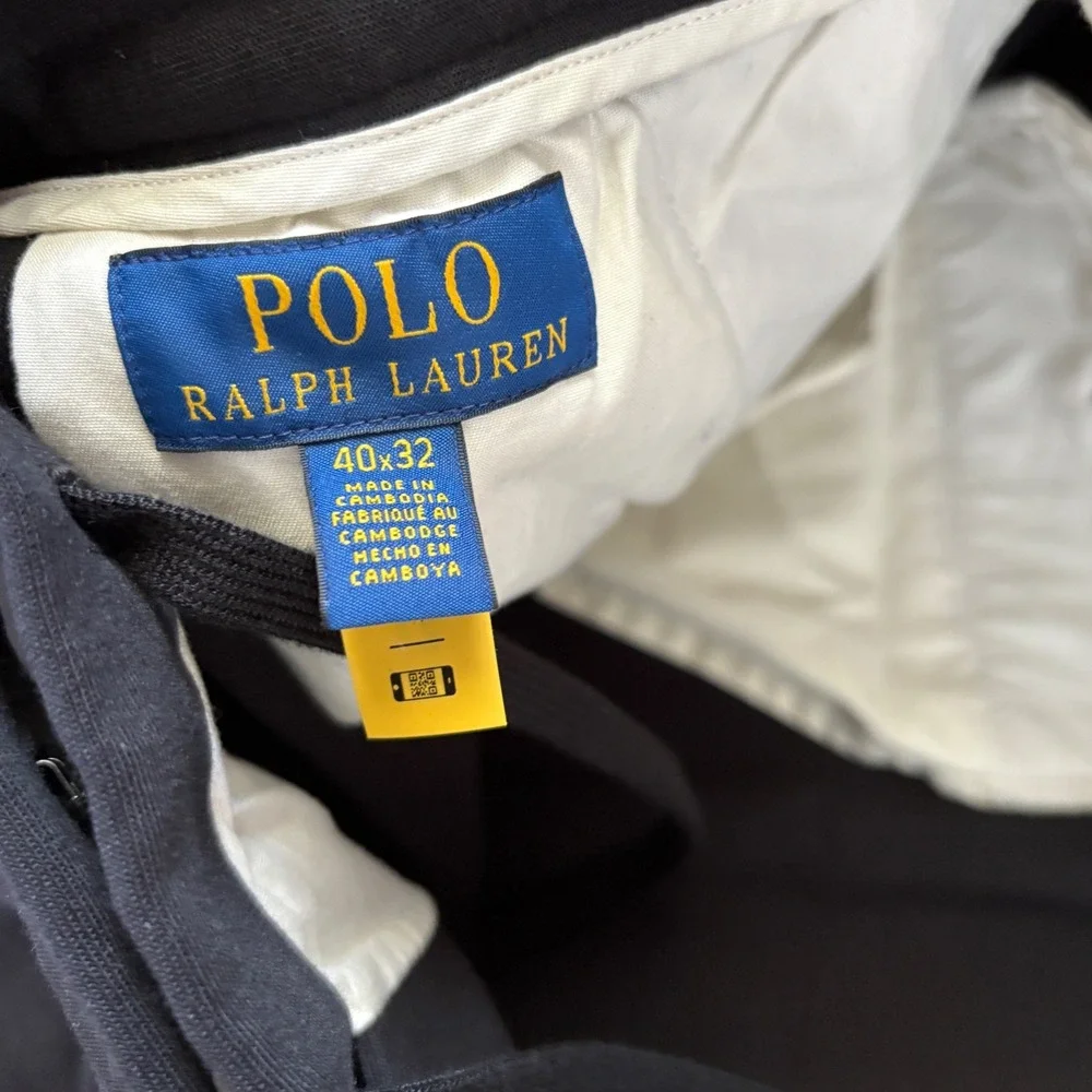 Polo Ralph Lauren Double Knit Suit Trousers Mens 39x30 Black Preppy Drawstring